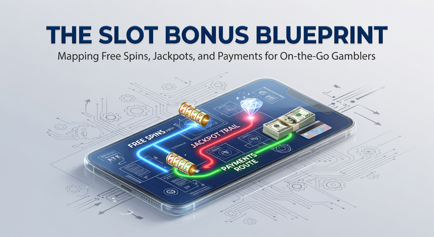 Mobile Slot-Spiele mit Free Spins und Jackpot-Anzeigen auf einem Smartphone-Bildschirm, die den Fokus auf unterwegs spielbare Boni legen